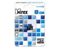 Карта памяти MicroSDHC MIREX 8GB cl4, 13612-MCROSD08 
