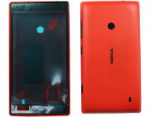 Корпус Nokia 520 Lumia красный (задняя крышка + рамка под дисплей) 2 класс 