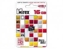 Карта памяти MicroSDHC MIREX 16GB cl10 UHS-I, 13612-MCSUHS16 