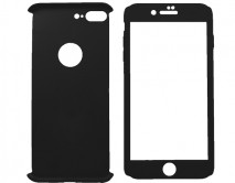 Чехол iPhone 7/8 Plus Двухсторонний + стекло (черный) 