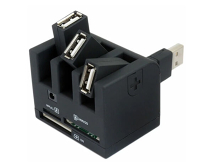USB HUB 3 порта USB 2.0 + CardReader черный