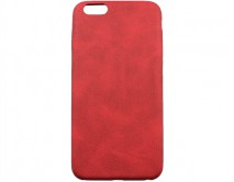 Чехол iPhone 6/6S Plus Матовая кожа (красный)