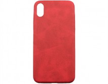 Чехол iPhone XS Max Матовая кожа (красный)