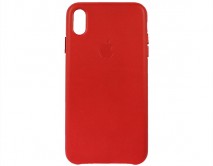 Чехол iPhone XS Max Leather case copy в упаковке красный 