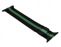 Ремешок Watch Series 42mm/44mm/45mm/49mm Milanese double color черно-зеленый