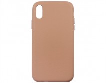 Чехол iPhone XR Leather Case без лого, розовый 