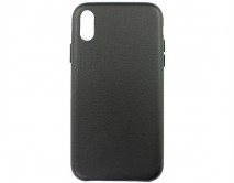 Чехол iPhone XR Leather Case без лого, черный 