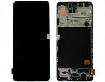 Дисплей Samsung A515F Galaxy A51 + тачскрин + рамка черный (AMOLED LCD Оригинал/Замененное стекло) 