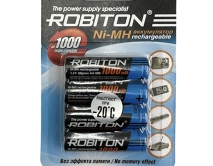 Аккумулятор AA Robiton R6 4-BL 1000mAh, цена за 1 упаковку 
