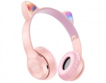 Наушники с Bluetooth P47M детские с ушками розовые