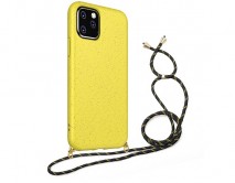 Чехол iPhone 6/6S/7/8/SE 2020 BIO + шнурок (желтый)