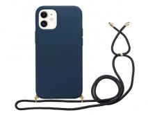 Чехол iPhone 12/12 Pro BIO + шнурок (темно-синий)