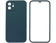 Защита 360 iPhone 12 синяя (защитное стекло+задняя крышка) 