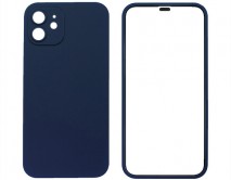 Защита 360 iPhone 12 темно-синяя (защитное стекло+задняя крышка) 