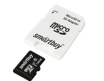 Карта памяти MicroSDXC "SmartBuy" 128GB U3 V30 A1 + SD, SB128GBSDU1A-AD
