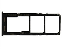 Держатель SIM Samsung A12 (2 SIM) черный
