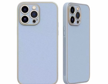 Чехол iPhone 13 Pro Max Sunny Leather (голубой) 