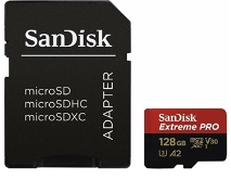 Карта памяти MicroSDXC SanDisk Extreme Pro 200/90MB/s 128GB cl10 + SD, SDSQXCD-128G-GN6MA