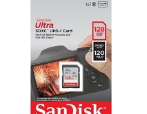 Карта памяти SDXC SanDisk Ultra 128GB cl10 UHS-I 120MB/s, SDSDUN4-128G-GN6IN