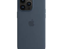 Чехол iPhone 14 Pro Max Silicone Case MagSafe hi-copy, с яблоком, штормовой синий 