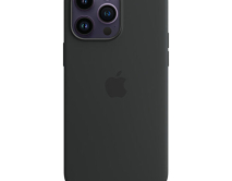 Чехол iPhone 14 Pro Max Silicone Case MagSafe hi-copy, с яблоком, черный 