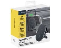 Автомобильный держатель Deppa Mage Safe Flat Qi магнитный, черный, 55203