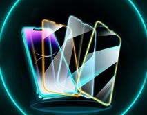 Защитное стекло iPhone XS Max/11 Pro Max Neon голубое