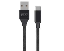 Кабель Axxa Type-C - USB нейлон, 2А, черный, 2м, 7269 