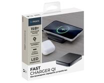 Беспроводное зарядное устройство  Qi Fast Charger Deppa, 15W, черный, 24025