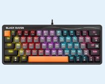 Клавиатура USB игровая механическая Defender Black Raven GK-417 RU, 3цвета, радужная, 63кнопки, серый, 45413