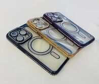 Чехол iPhone 15 Pro Glitter MagSafe (фиолетовый)