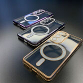 Чехол Samsung S22 Ultra Glitter MagSafe (золотой)